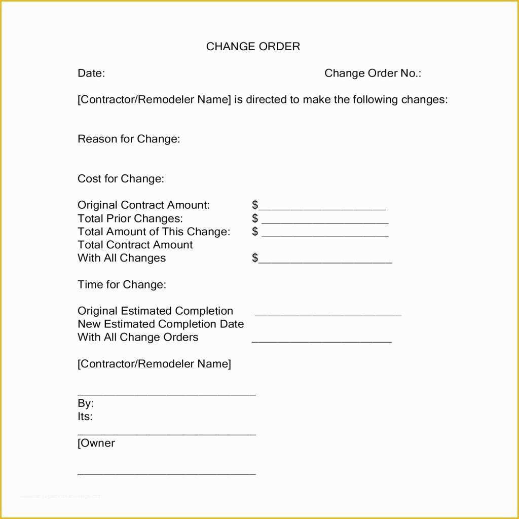 Change order Template Free Download Of 27 Of Construction Change order Microsoft Fice