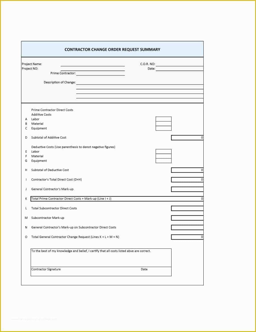 Change order Template Free Download Of 40 order form Templates [work order Change order More]