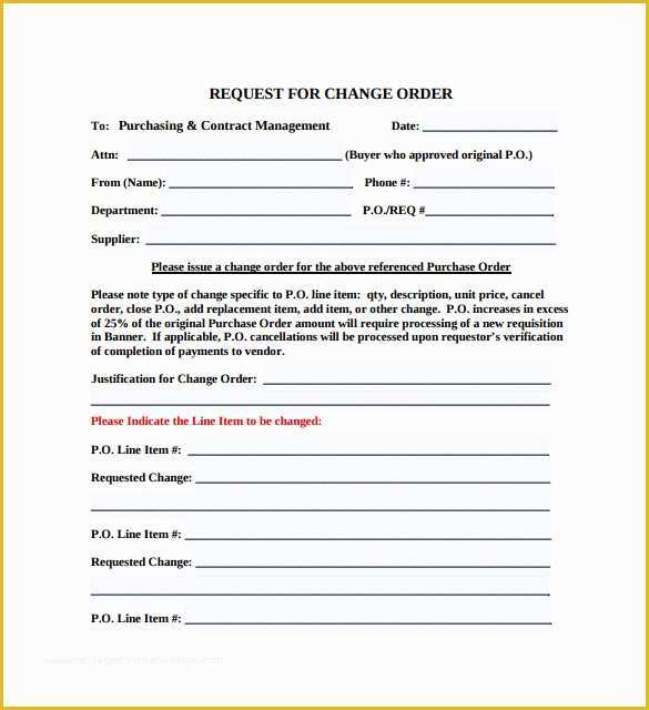 Change order Template Free Download Of 8 Change order Templates Docs Pages
