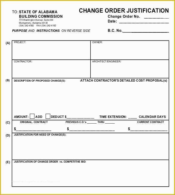 Change order Template Free Download Of Change order Template