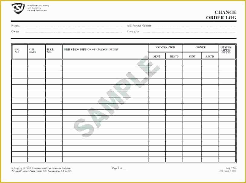 Change order Template Free Download Of Change Request Log Excel Template Free Change order Log