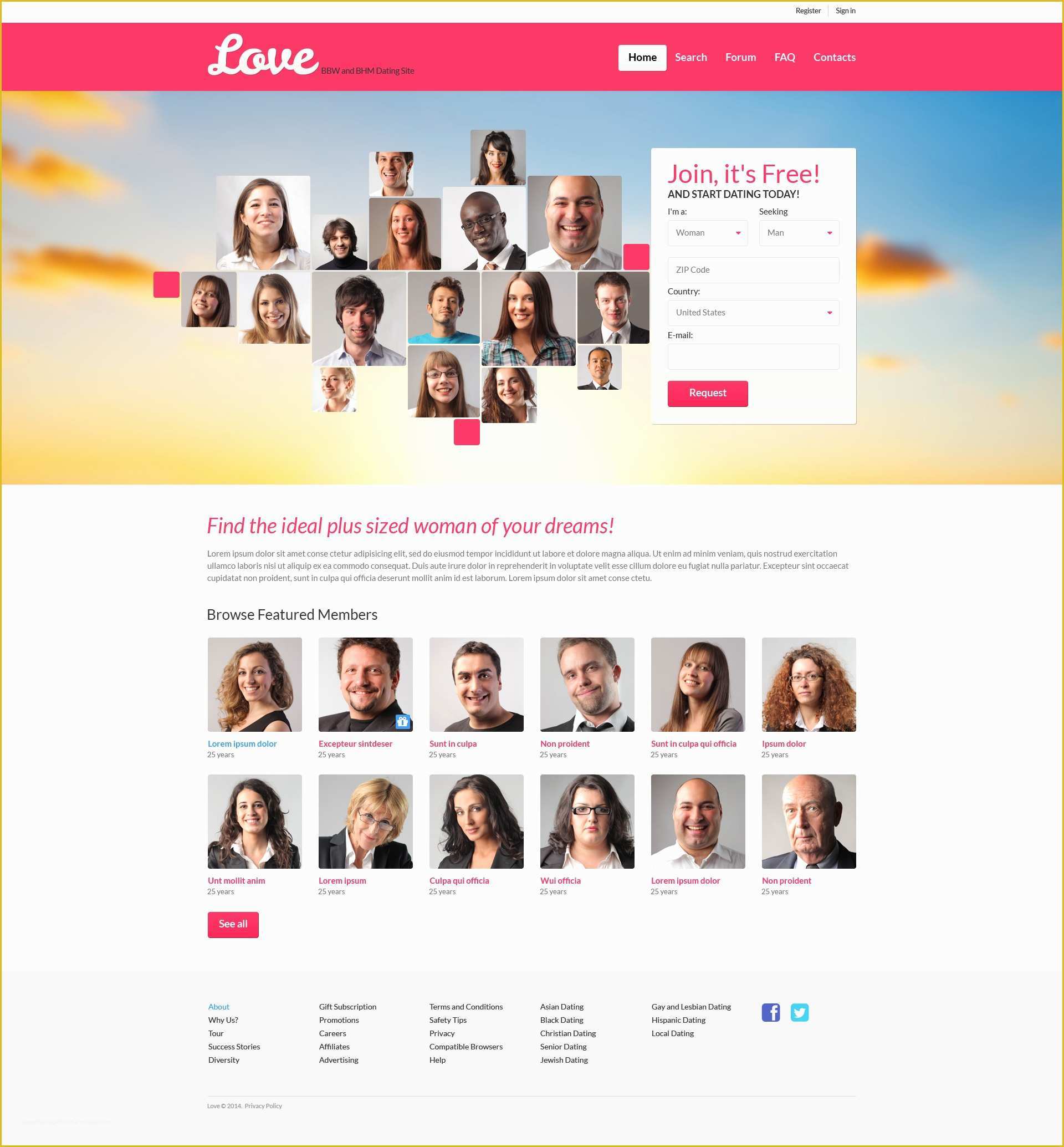 Chatting Website Template Free Download Of Dating Responsive Website Template