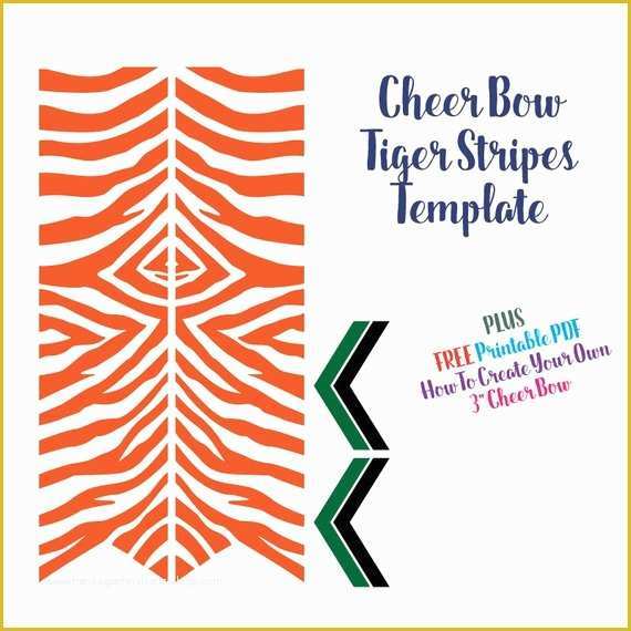 Cheer Bow Template Printable Free Of Cheer Bow Template Tiger Stripes for Vinyl Heat Transfer