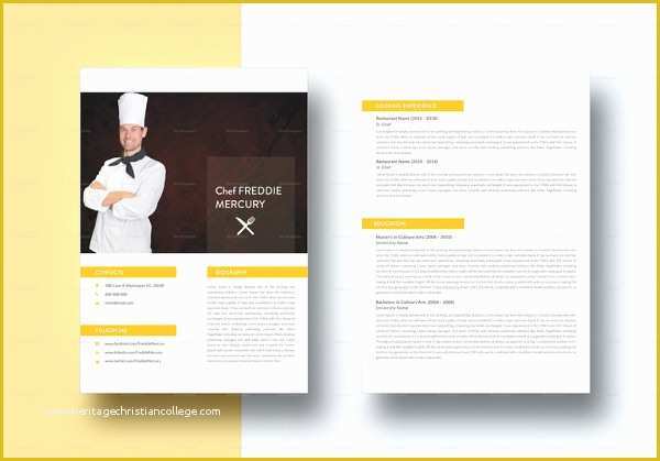 Chef Portfolio Template Free Of 13 Chef Resume Templates Doc Psd Pdf