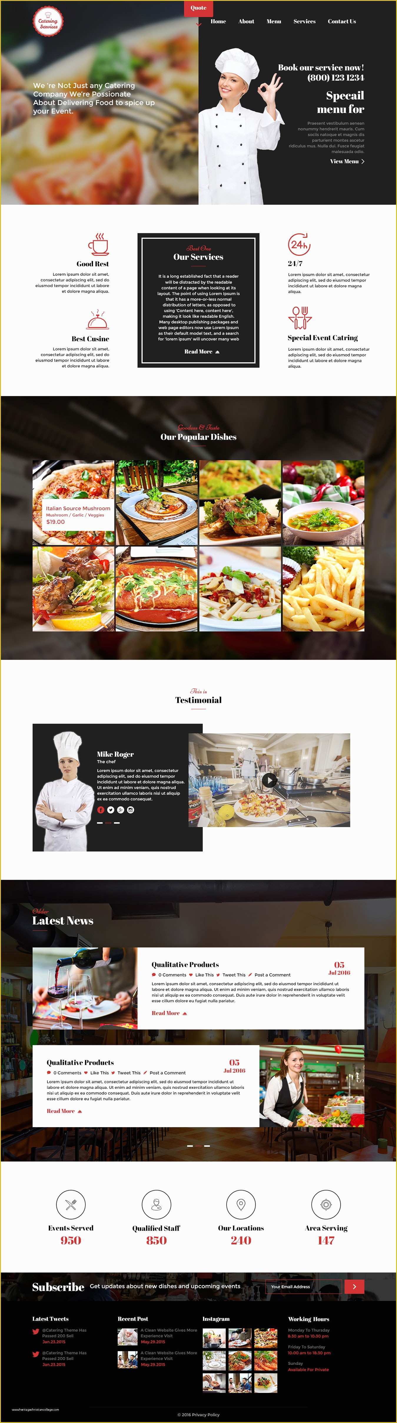 Chef Portfolio Template Free Of Catering Chef and Food Restaurant Template