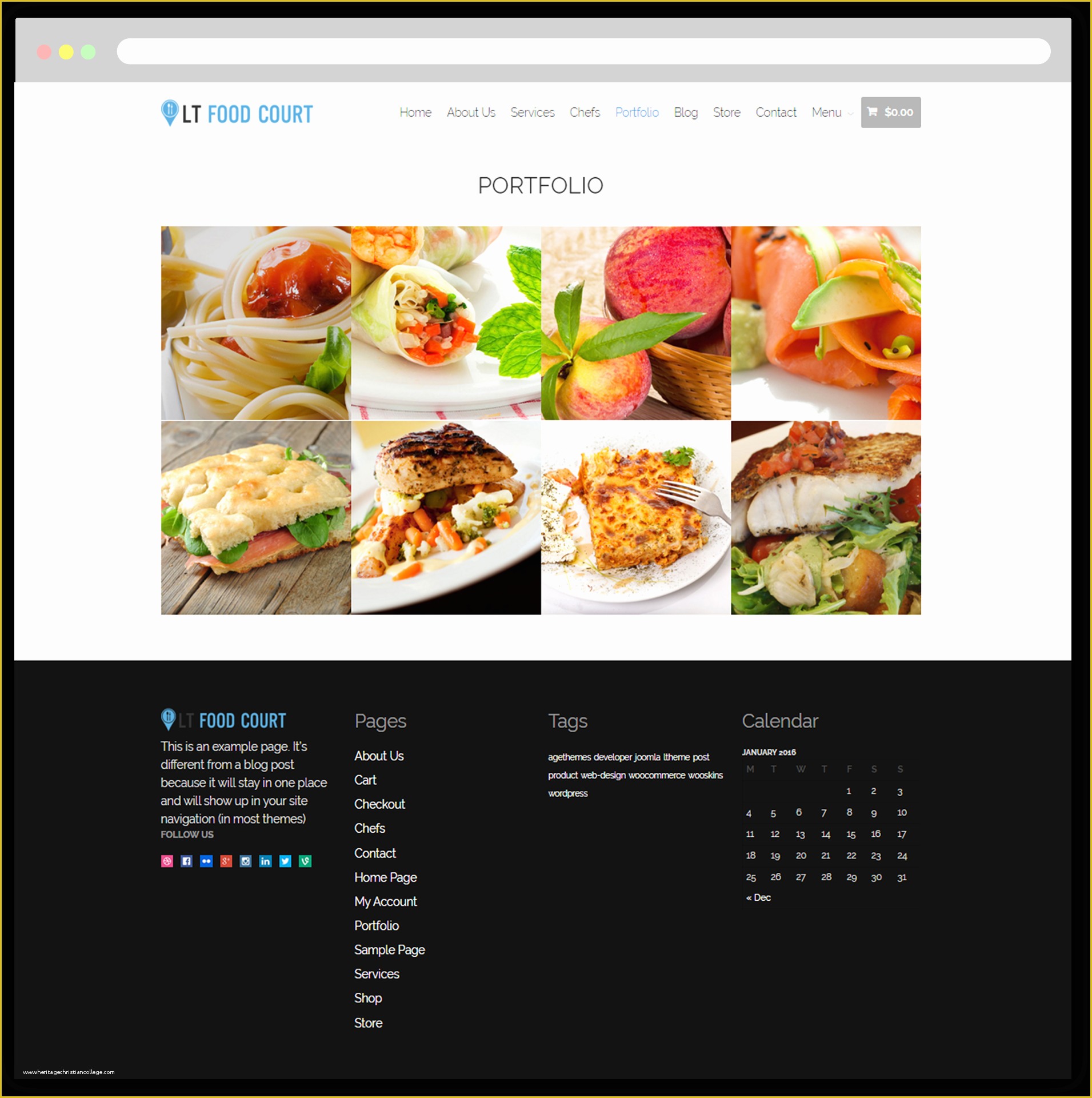 Chef Portfolio Template Free Of Lt Food Court – Free Responsive Food order Food Court