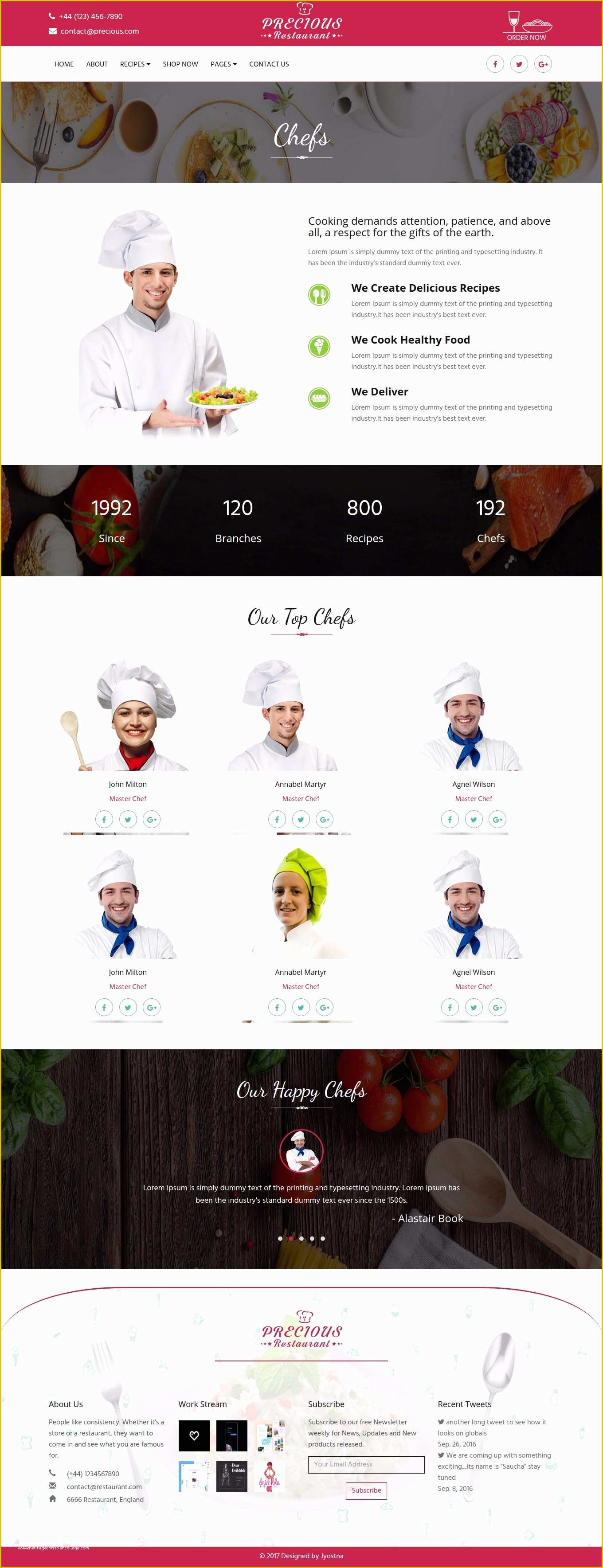 Chef Portfolio Template Free Of Precious Restaurant Template by Jyostna