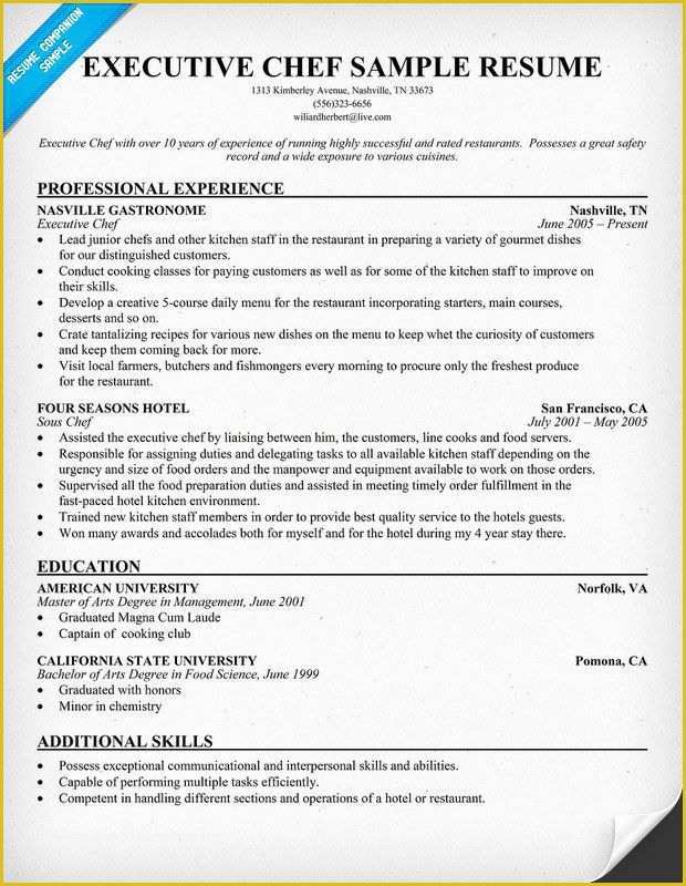 Chef Resume Template Free Of 34 Best Images About Resume On Pinterest