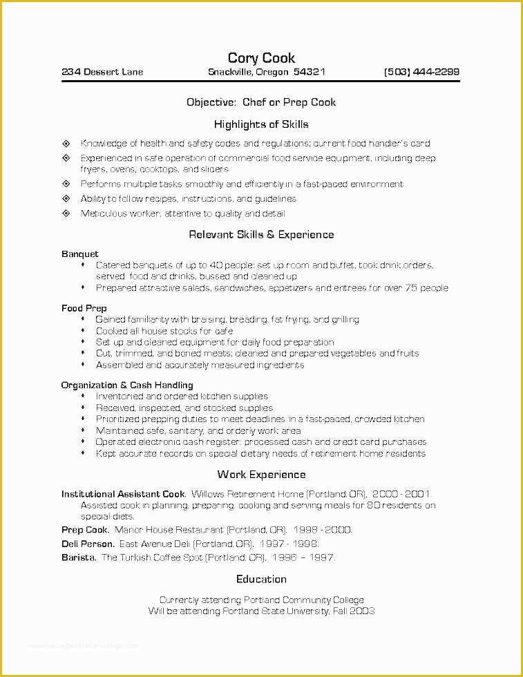 Chef Resume Template Free Of Chef Resume Sample Pastry Best Templates Ideas Latest