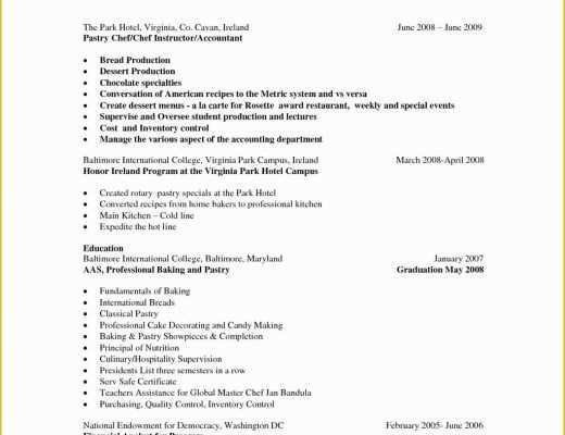 Chef Resume Template Free Of Chef Resume Template Free Resume Resume Examples