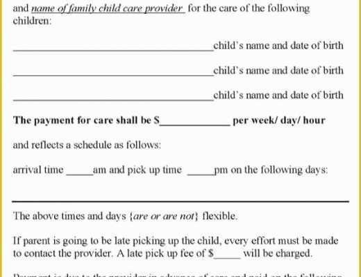 Child Care Contract Template Free Of Download Sample Family Child Care Contract for Free