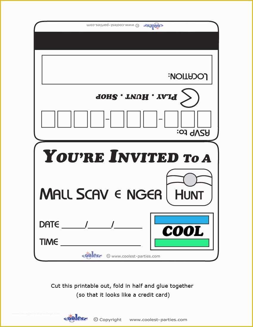 Child Id Card Template Free Of Cool Mall Scavenger Hunt Invitations Free Scavenger Hunt