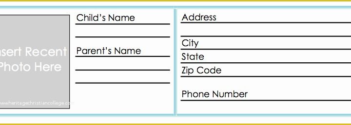 43 Child Id Card Template Free | Heritagechristiancollege