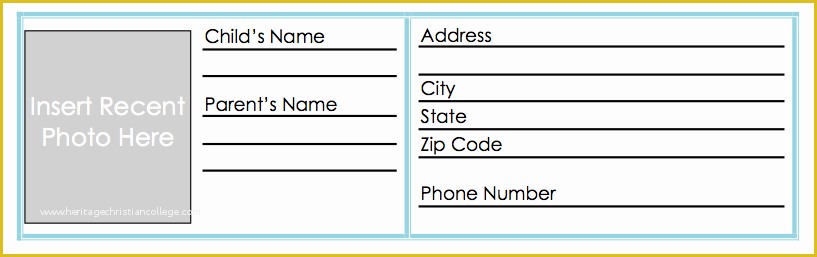43 Child Id Card Template Free