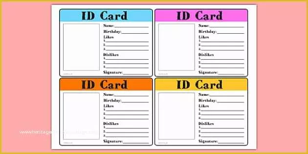 Child Id Card Template Free Of New Starter Id Card New Starter Id Card Id Card