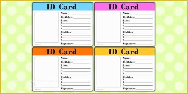 Child Id Card Template Free Of New Starter Id Card Template Coloring Pages