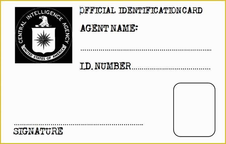 Child Id Card Template Free Of Secret Agent Badge Template