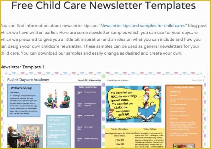 Childcare Newsletter Templates Free Of Awesome & Free Child Care Newsletter Templates