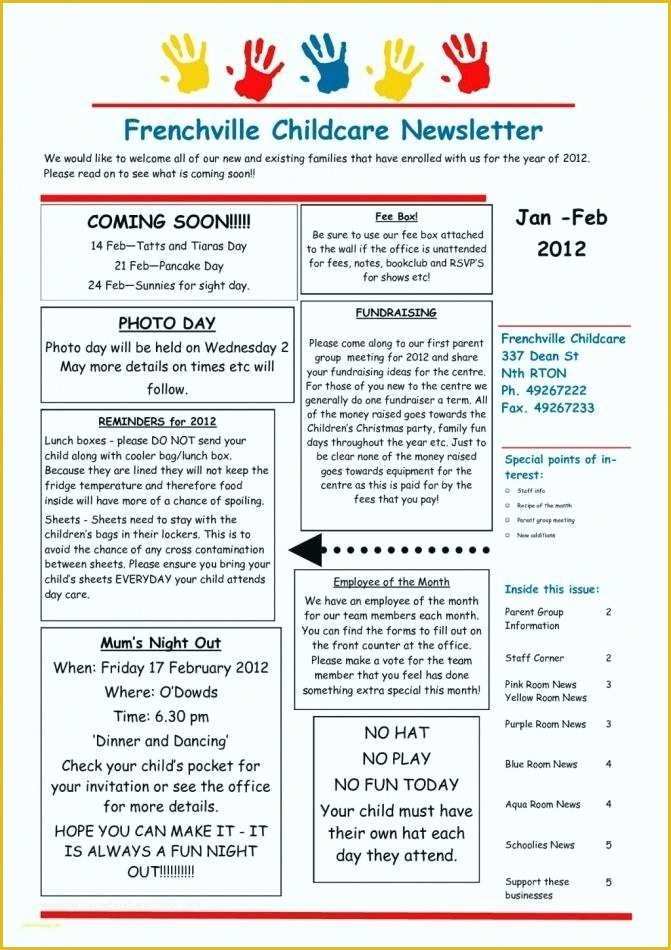 Childcare Newsletter Templates Free Of Child Care Center Brochure Examples Child Care Brochure
