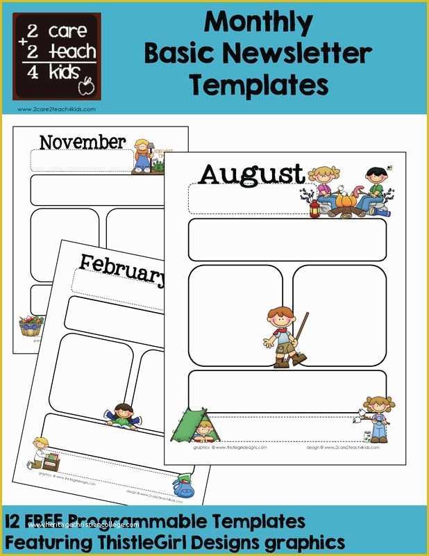 Childcare Newsletter Templates Free Of Monthly Templates Calendars Pinterest