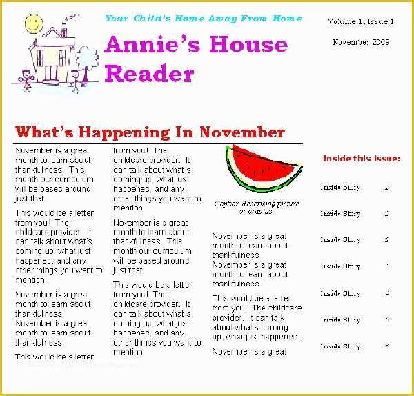 Childcare Newsletter Templates Free Of Newsletters for Your Childcare Business