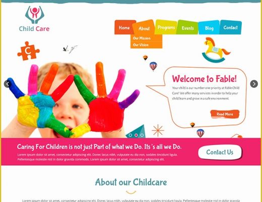 Children&amp;#039;s Portfolio Template Free Of Child Care Website Templates — Pudink