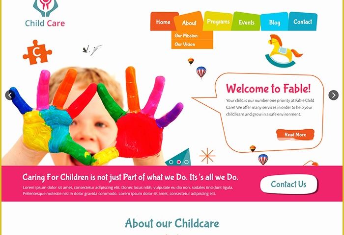 Children&amp;#039;s Portfolio Template Free Of Child Care Website Templates — Pudink