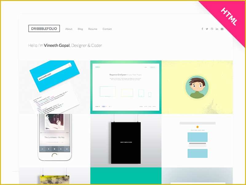 Children's Portfolio Template Free Of Dribbblefoliov2 Dribbble Portfolio HTML Template Free