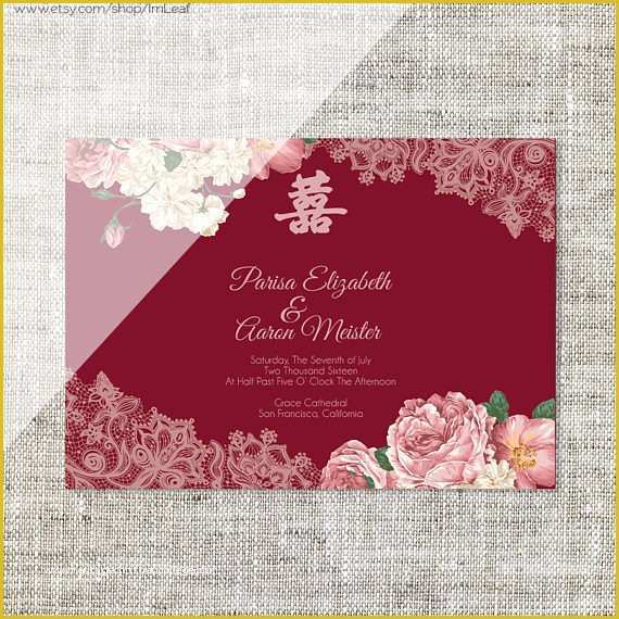 Chinese Wedding Invitation Template Free Download Of Diy Printable Editable Chinese Wedding Invitation Card