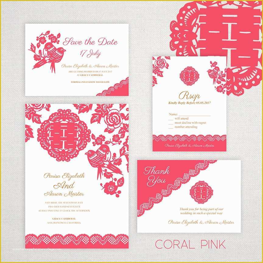 Chinese Wedding Invitation Template Free Download Of Diy Printable Editable Chinese Wedding Invitation Save the