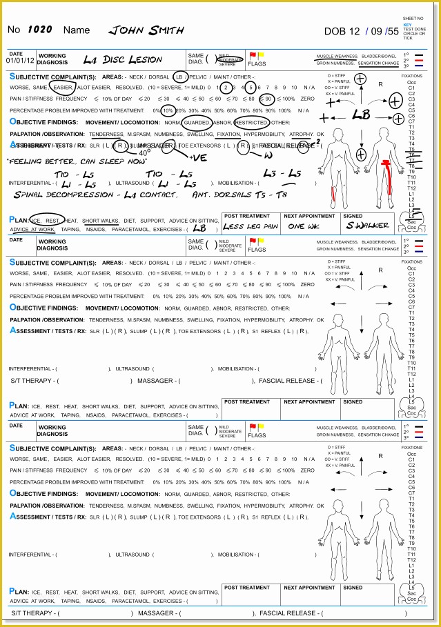 Chiropractic soap Notes Template Free Of 10 Best Of Massage therapy soap Note forms