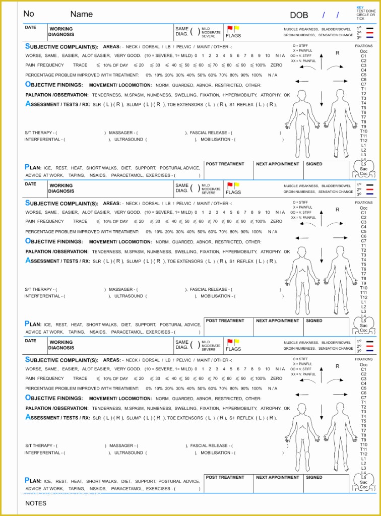 Chiropractic soap Notes Template Free Of 5 Best Of Printable Chiropractic forms soap Note