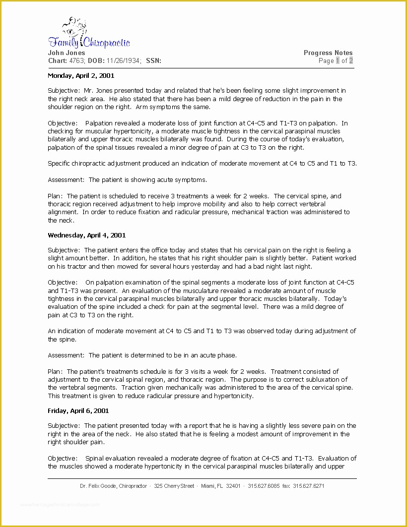 Chiropractic soap Notes Template Free Of Chiropractic Chart Notes Template soap Notes the