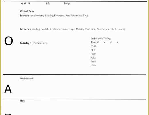 Chiropractic soap Notes Template Free Of soap Notes Dentistry Pages format