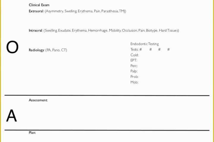 Chiropractic soap Notes Template Free Of soap Notes Dentistry Pages format