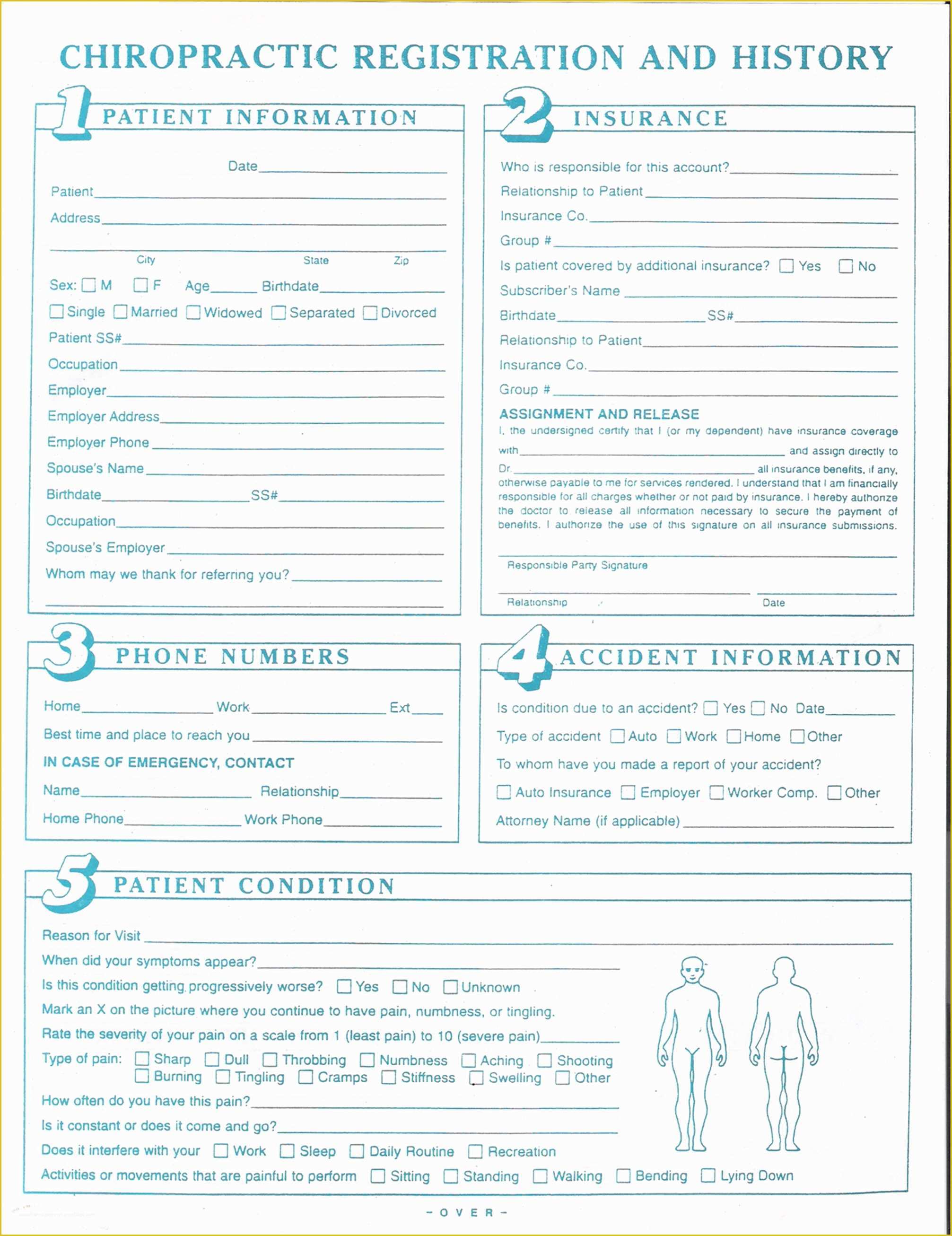 Chiropractic soap Notes Template Free Of Work Physical Exam Blank form Bing Images