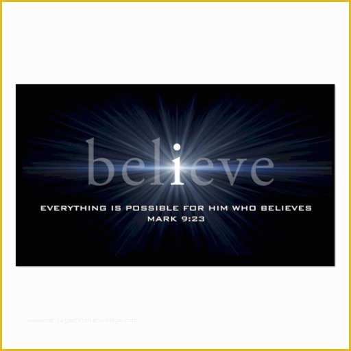 Christian Business Cards Templates Free Of "believe" Christian Message Card Business Card Template