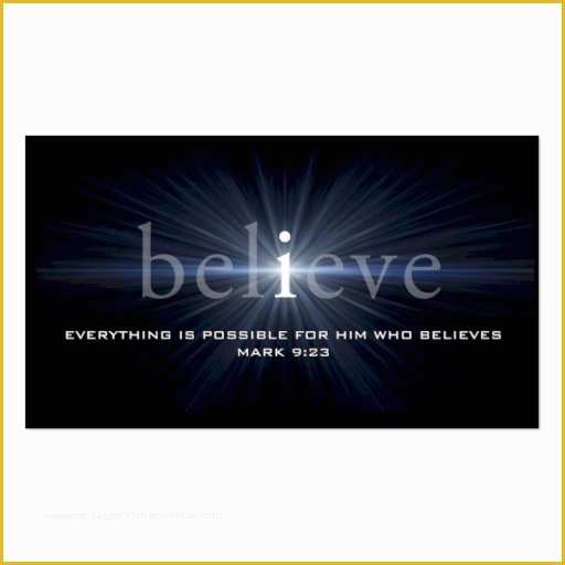 Christian Business Cards Templates Free Of &quot;believe&quot; Christian Message Card Business Card Template