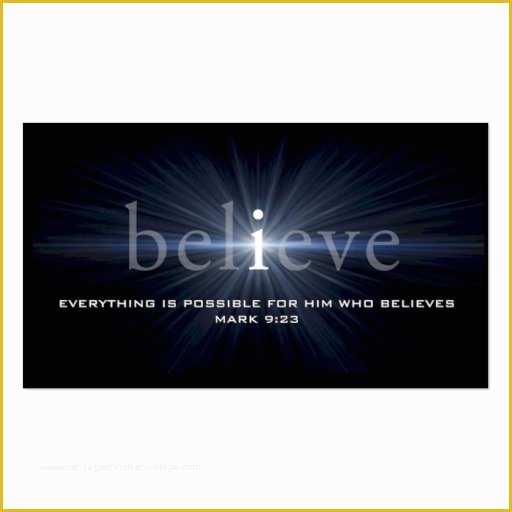 Christian Business Cards Templates Free Of &quot;believe&quot; Christian Message Card Business Card Template