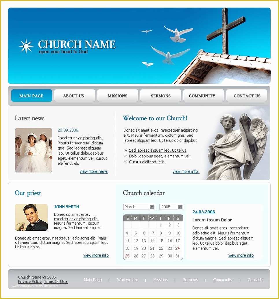 Christian Church Website Templates Free Download Of Christian Website Template