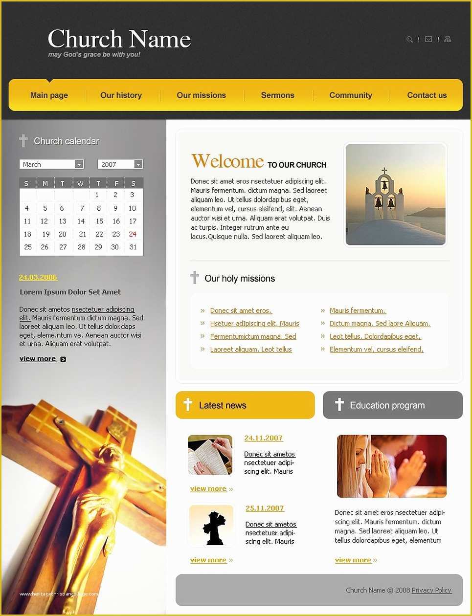 Christian Church Website Templates Free Download Of Christian Website Template Web Design 