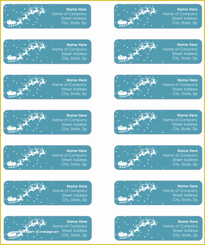 Holiday Address Label Template