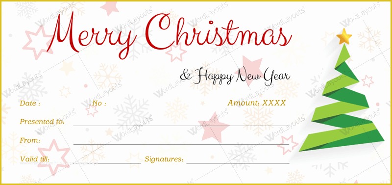 Christmas Blank Gift Certificate Template Free Of 12 Beautiful Christmas Gift Certificate Templates for Word