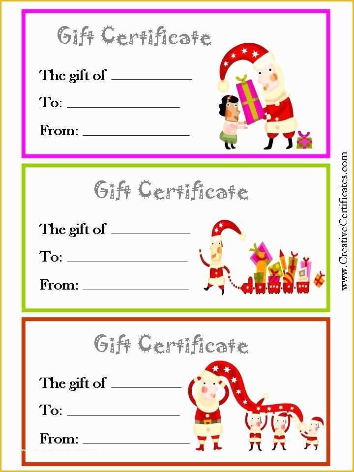 Christmas Blank Gift Certificate Template Free Of 3 Printable Christmas T Certificate Templates On One