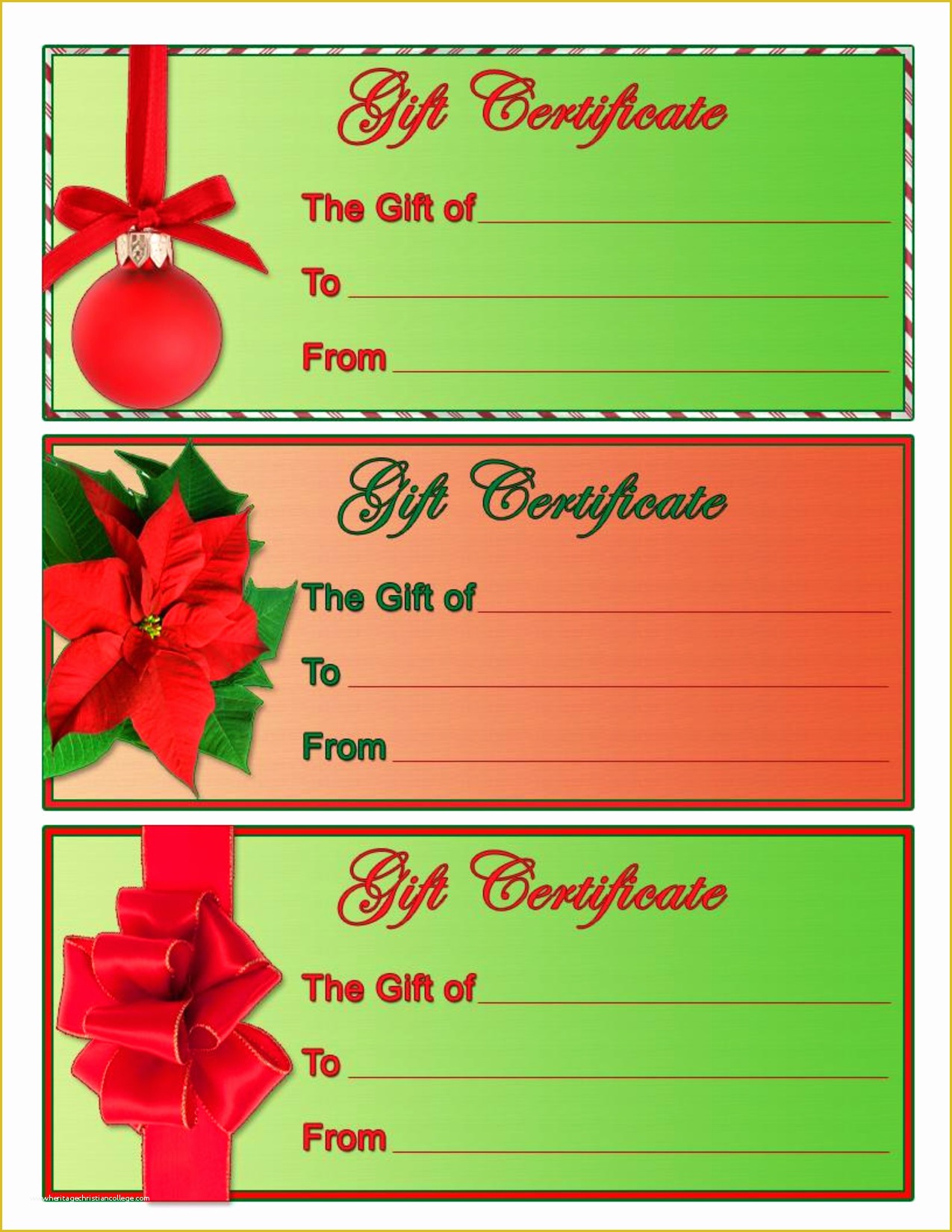 Christmas Blank Gift Certificate Template Free Of Blank Gift 