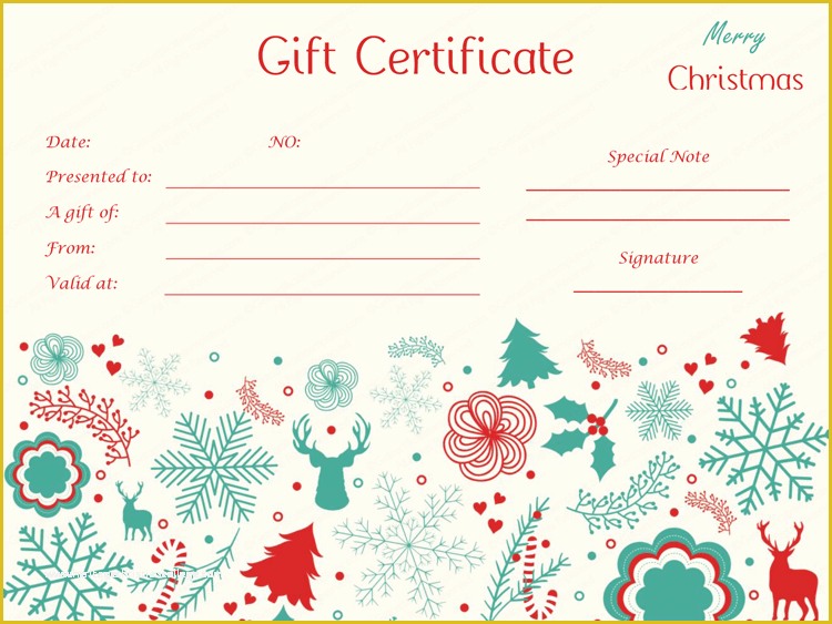Christmas Blank Gift Certificate Template Free Of Delicate Christmas Gift Certificate Template
