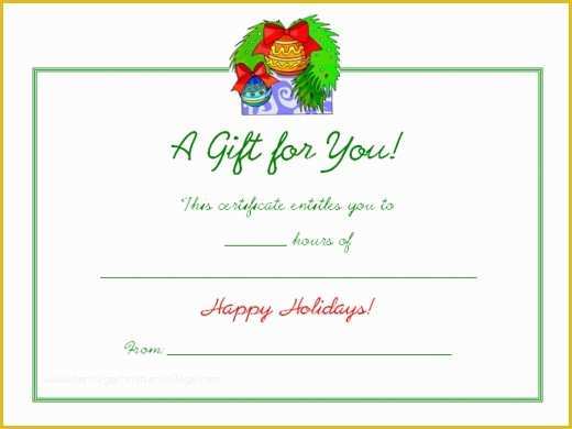 Christmas Blank Gift Certificate Template Free Of Free Holiday Gift Certificates Templates to Print