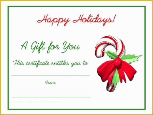 Christmas Blank Gift Certificate Template Free Of Free Holiday Gift Certificates Templates to Print