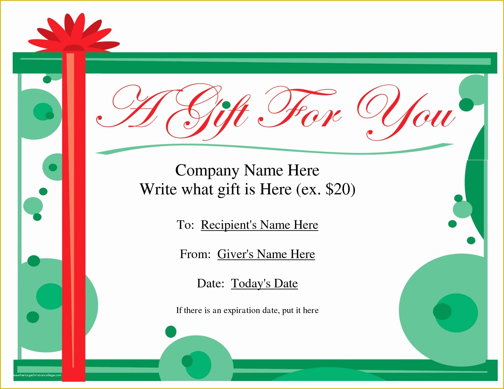 Christmas Blank Gift Certificate Template Free Of Free Printable Gift Certificate Template