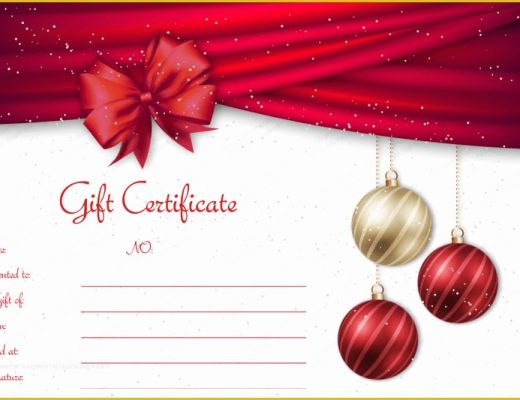 Christmas Blank Gift Certificate Template Free Of Velvet Ribbons Christmas Gift Certificate Template